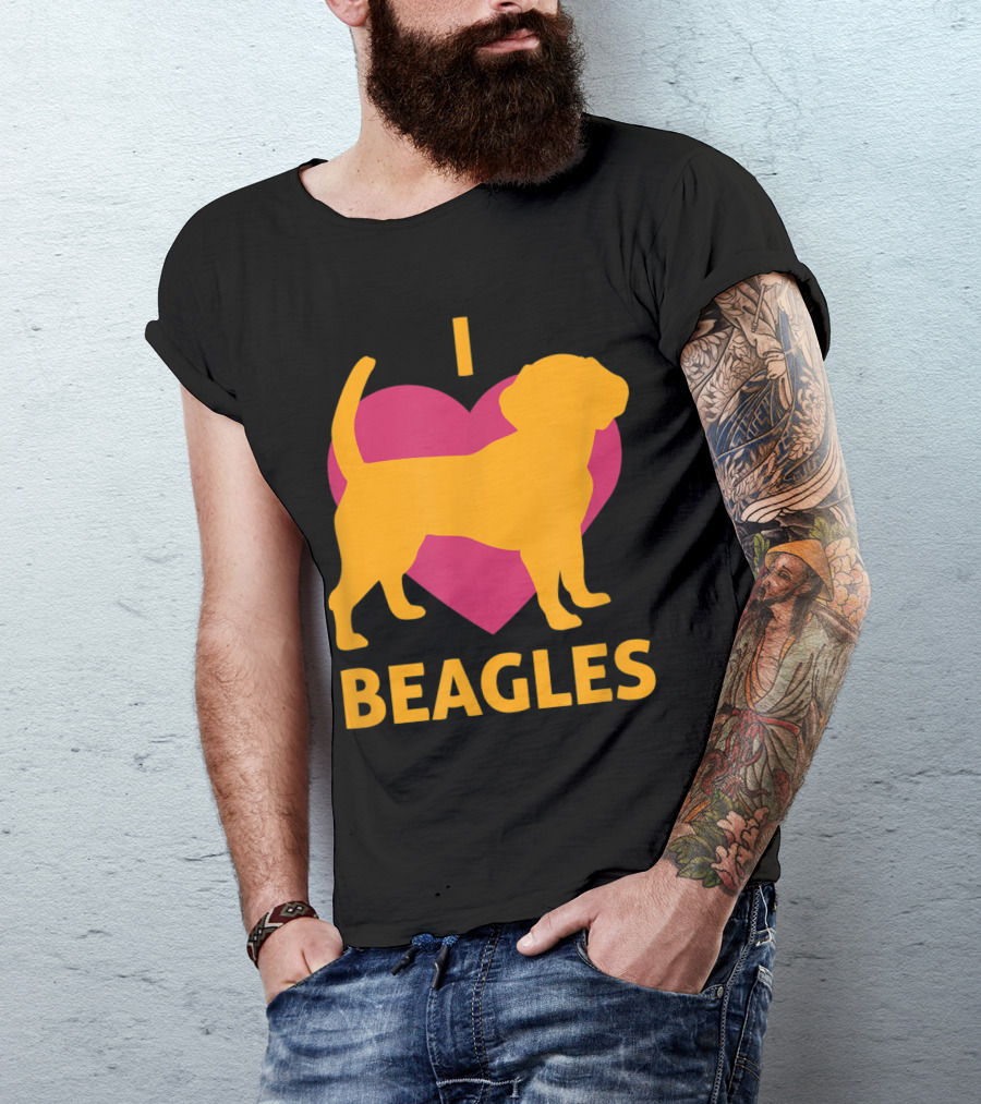 I Love Beagles Heart BEAGLE Pet Lover T-Shirt