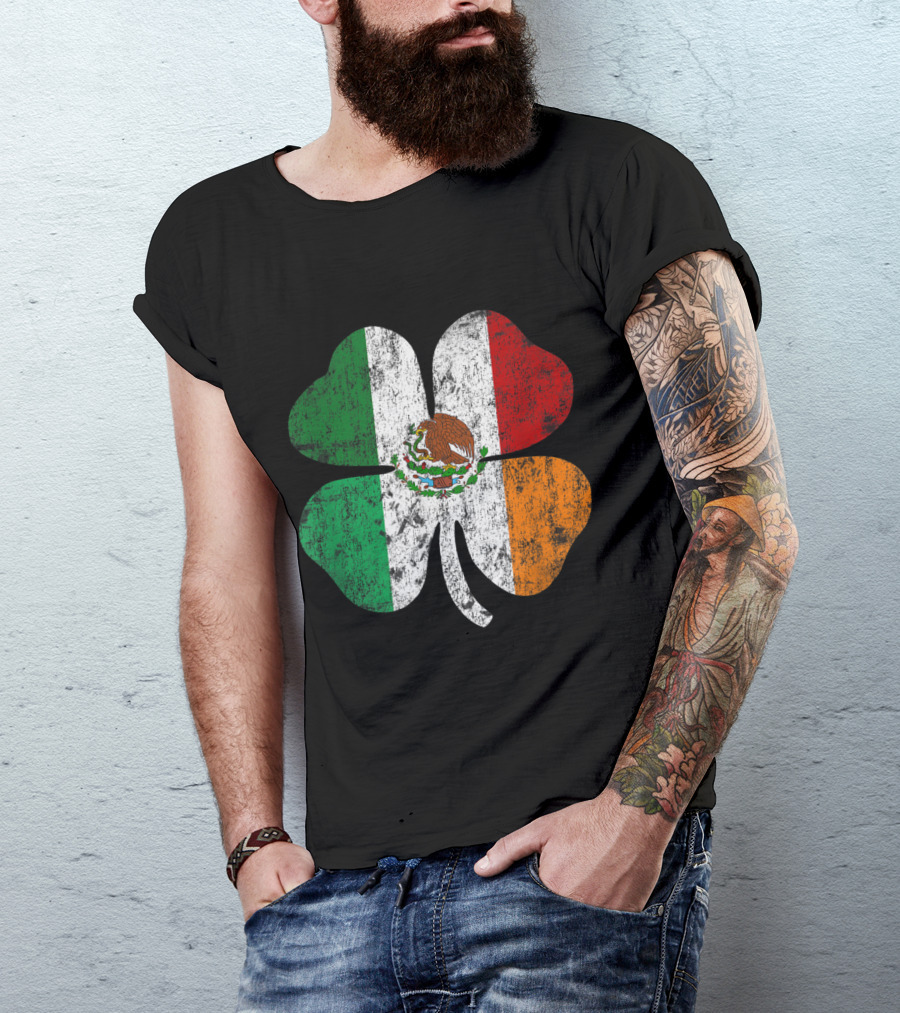 Irish Mexican Flag Clover Mexico Ireland St Patricks Day T-Shirt