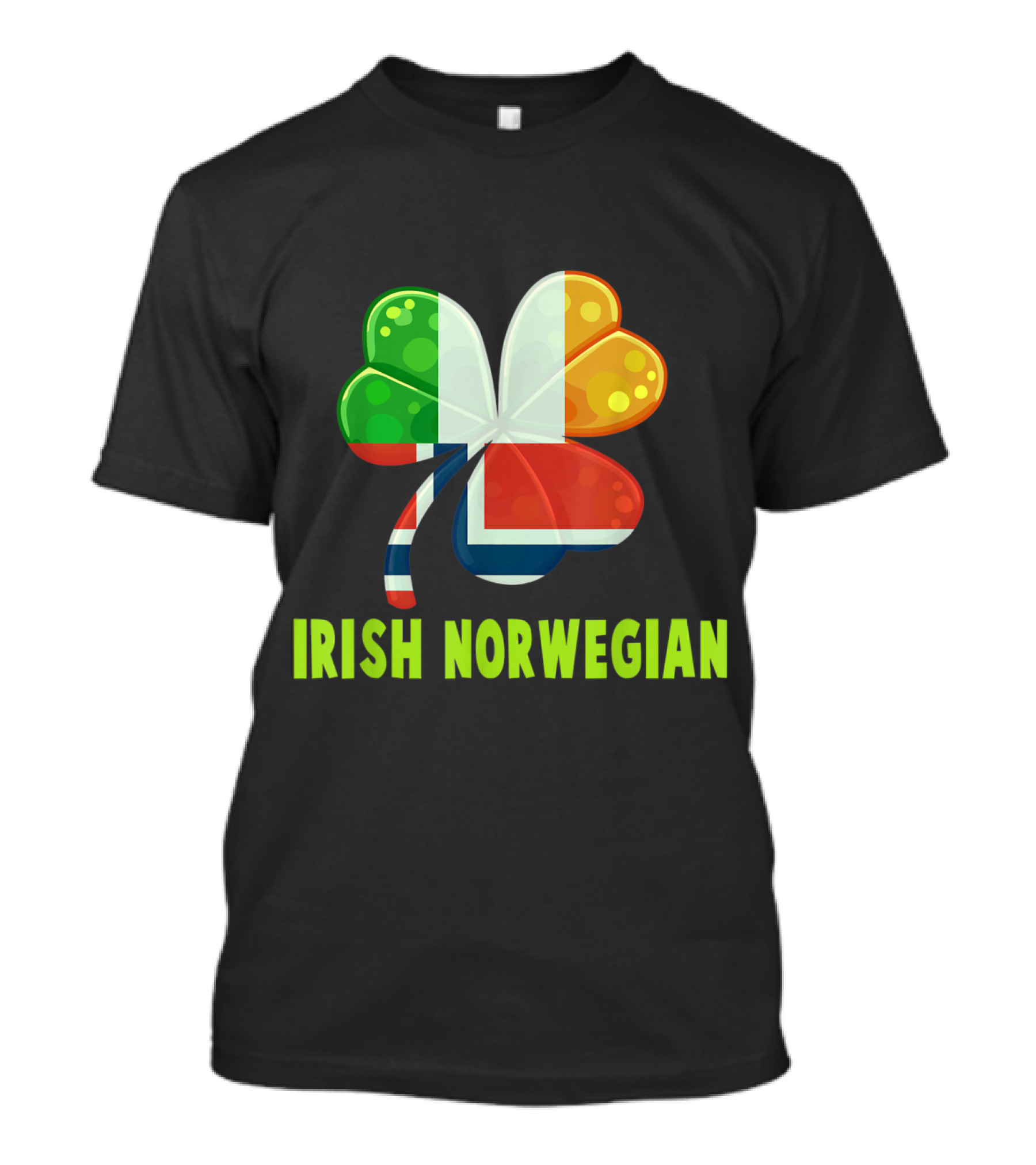 Irish Norwegian Clover With Combined Flags T-Shirt