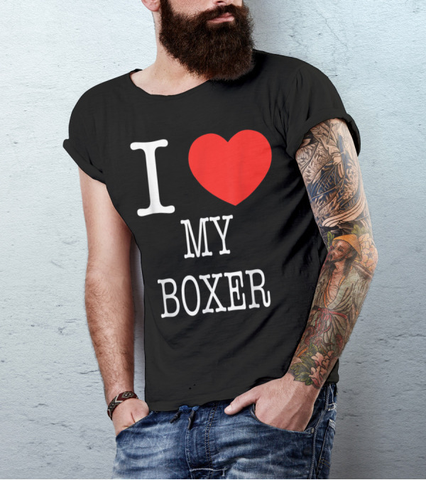 I Heart My Boxer Dog Lover Red Heart T-Shirt