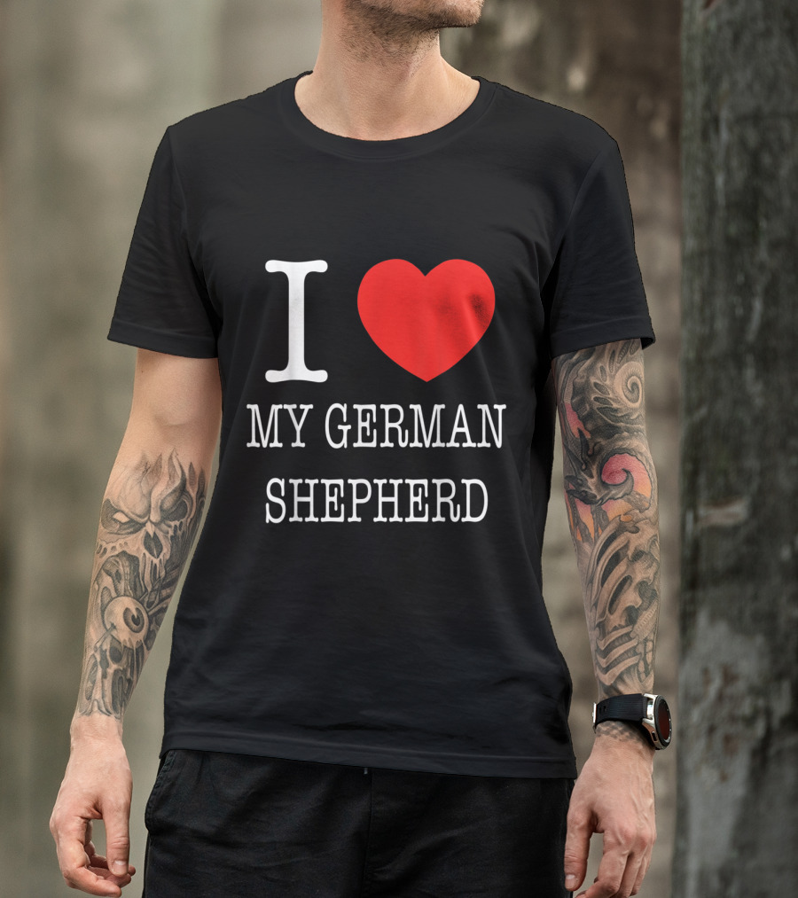 I Love My German Shepherd Heart T-Shirt