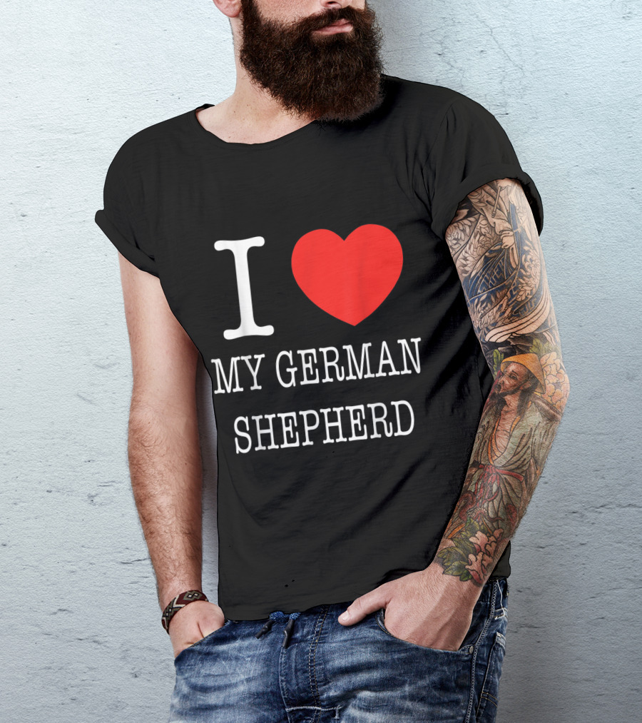 I Love My German Shepherd Heart T-Shirt
