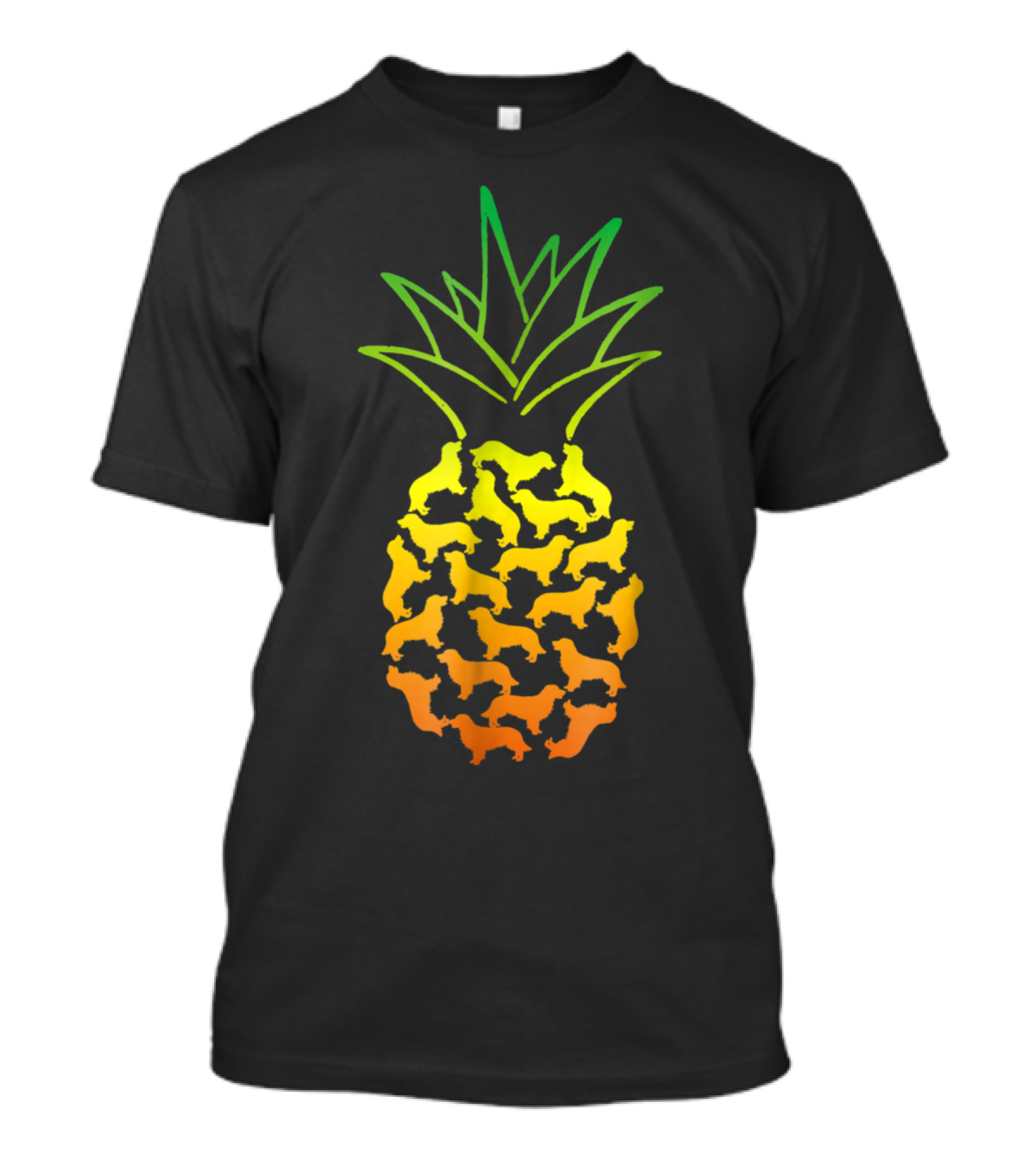 Golden Retriever Silhouette Pineapple T-Shirt