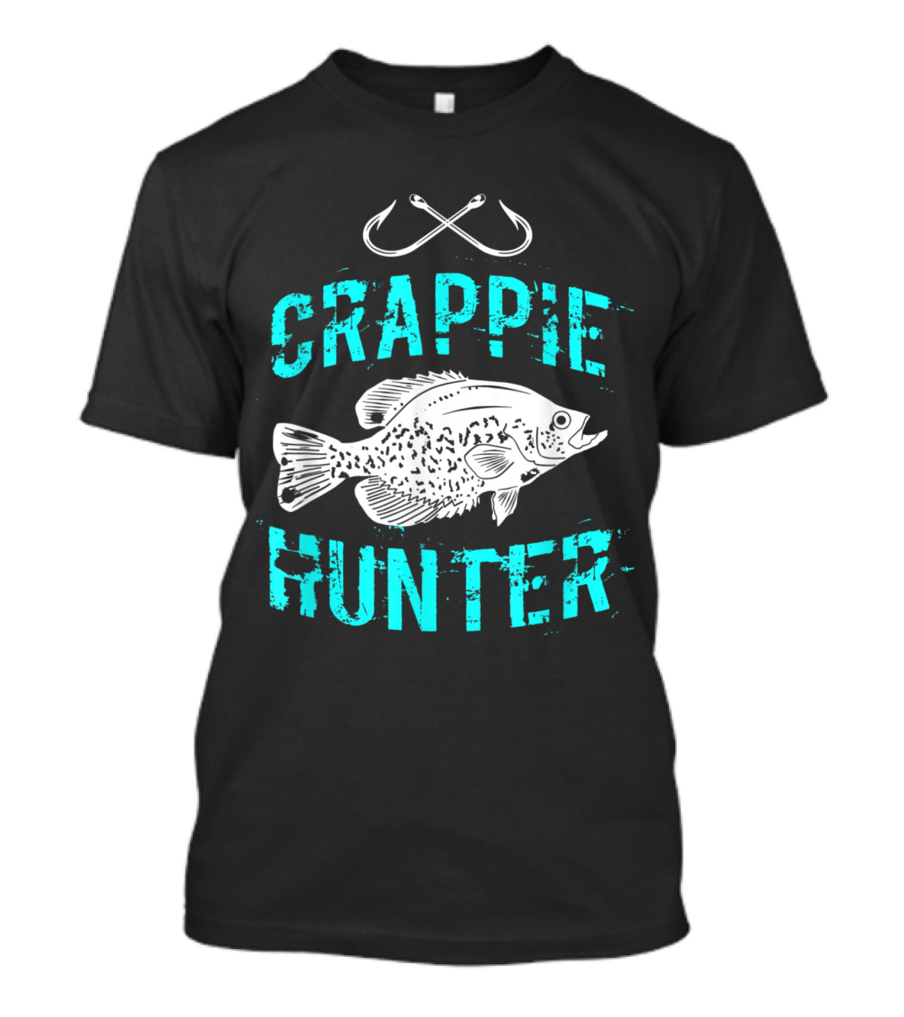 Crappie Hunter Freshwater Fishing With Crossed Hooks T-Shirt