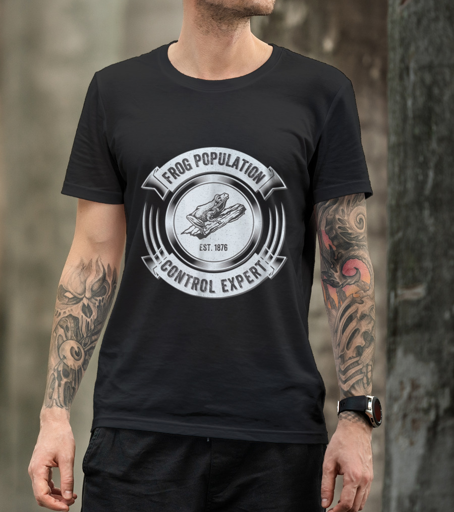 Frog Population Control Expert Funny Frog Hunting Sarc Est. 1876 T-Shirt