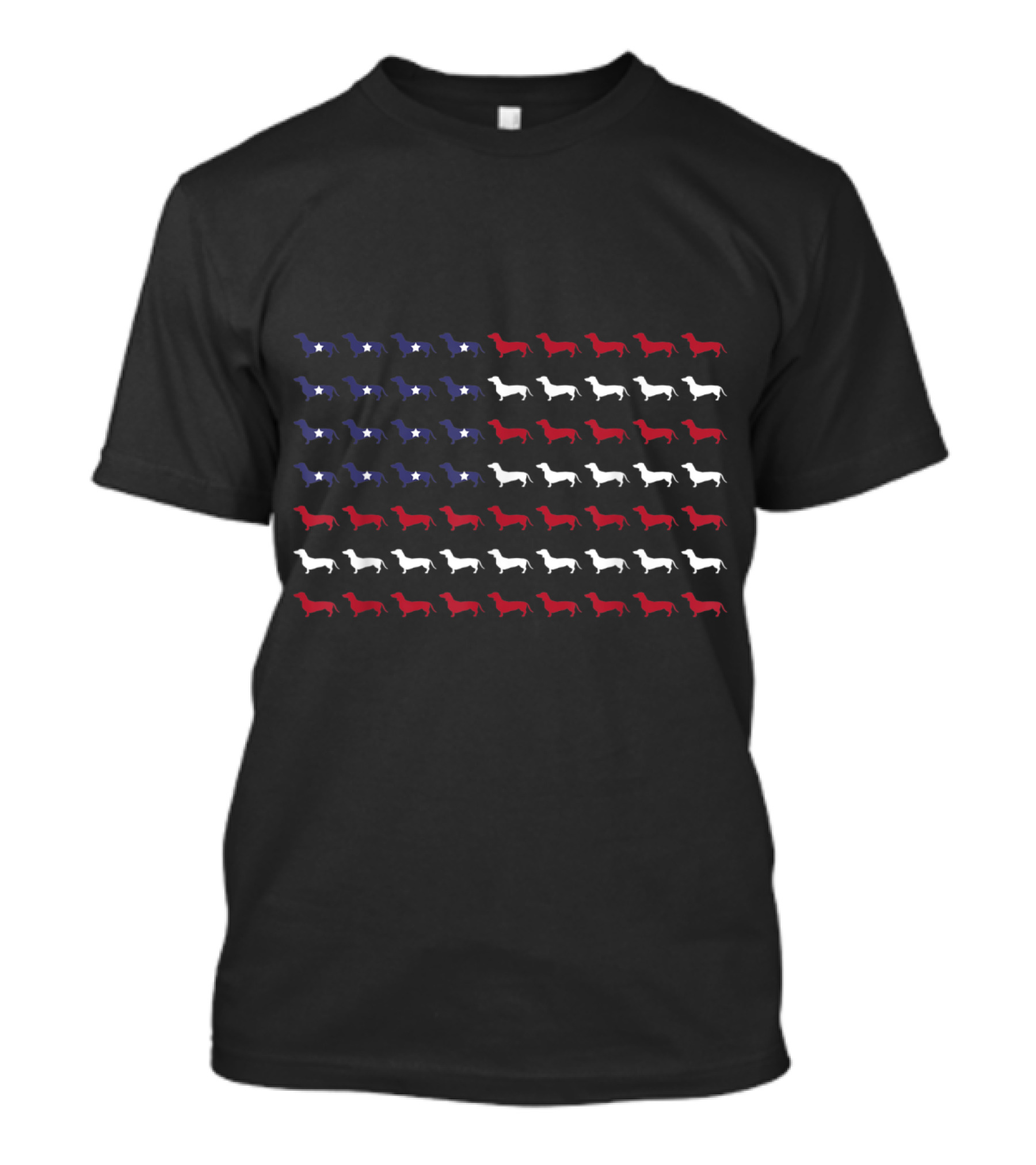 Dachshund American Flag 4th Of July Stars Stripes T-Shirt