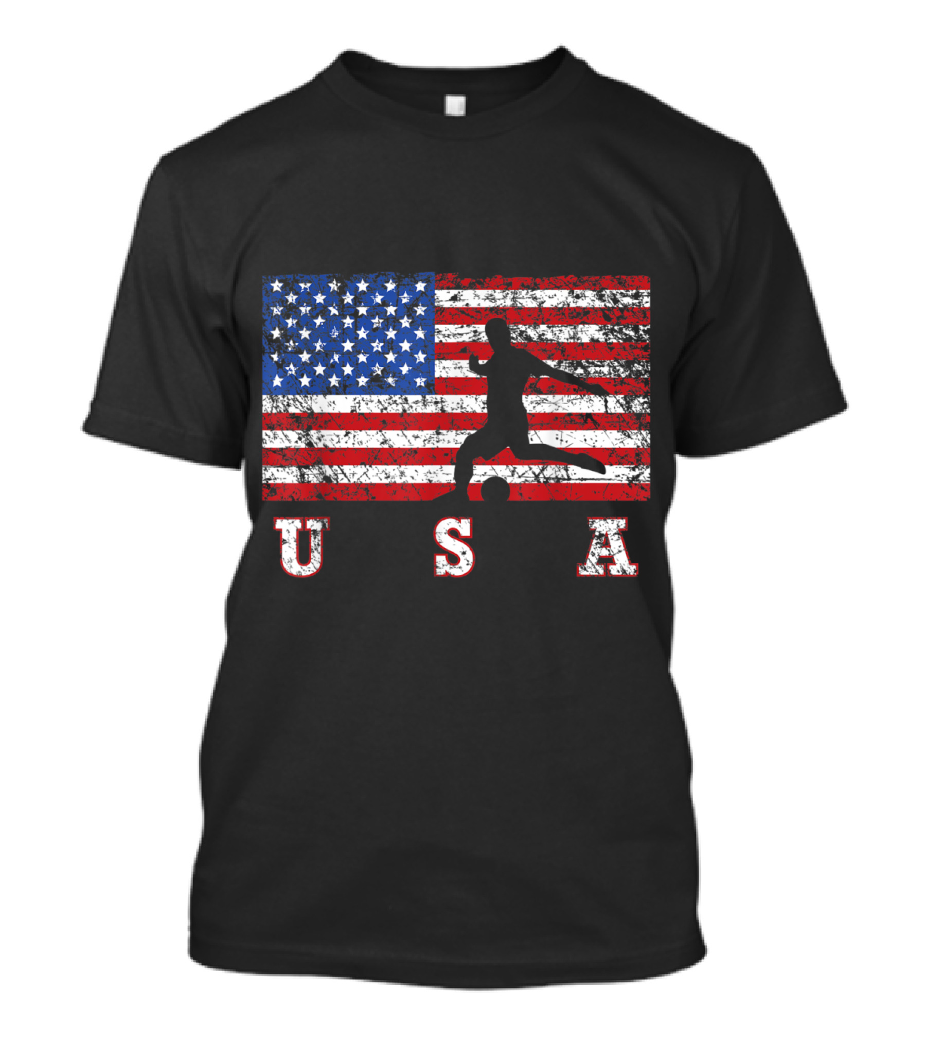 USA American Flag Soccer Player T-Shirt