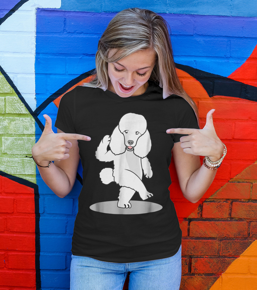 Funny Gaming Dance Poodle Cartoon T-Shirt