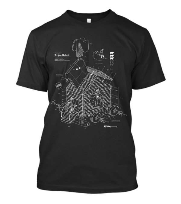 Planning Sheet Blueprint Trojan Rabbit Diagram With Detailed Instructions And Components T-Shirt