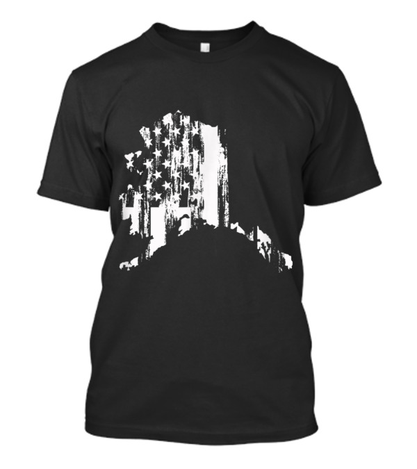 American Flag Distressed Design Of State Of Alaska Patriotic T-Shirt