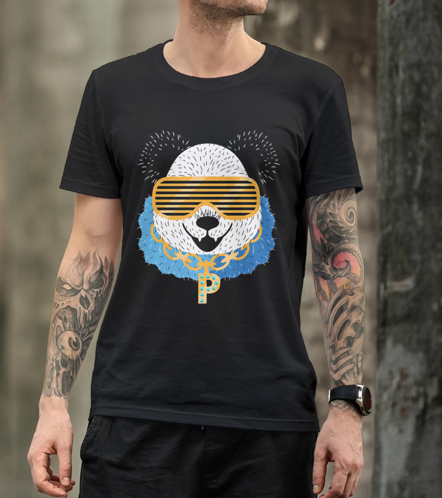 Gangster Panda With Gold Chain And Cool Shades T-Shirt