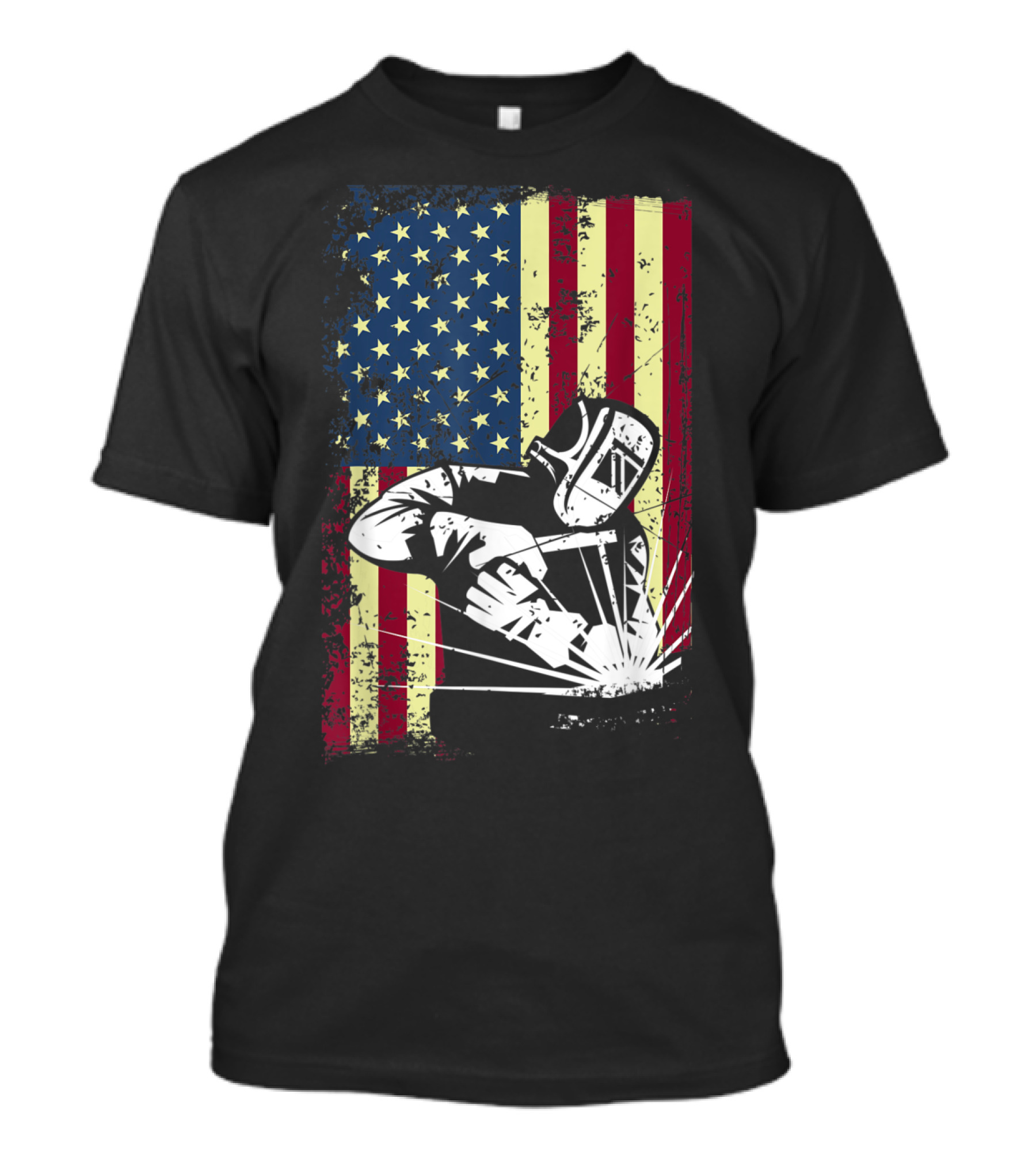 American Flag Patriotic Welder T-Shirt