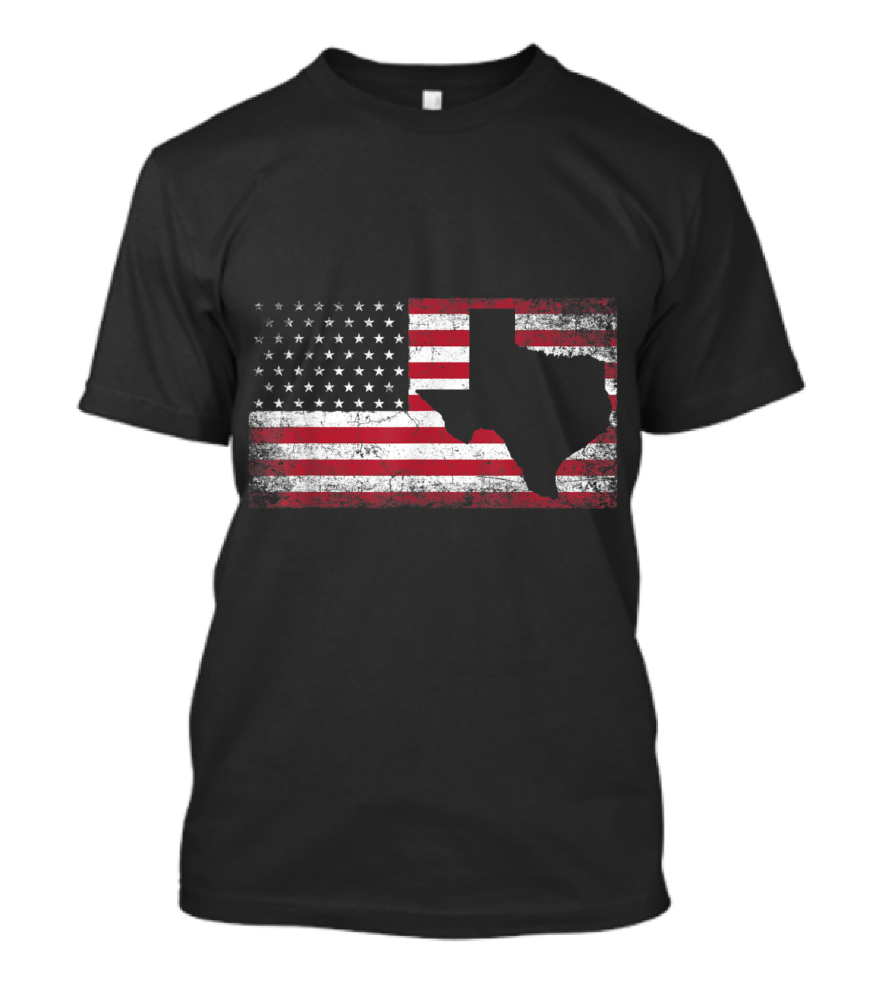 American Flag And Texas Silhouette For 4th Of July T-Shirt