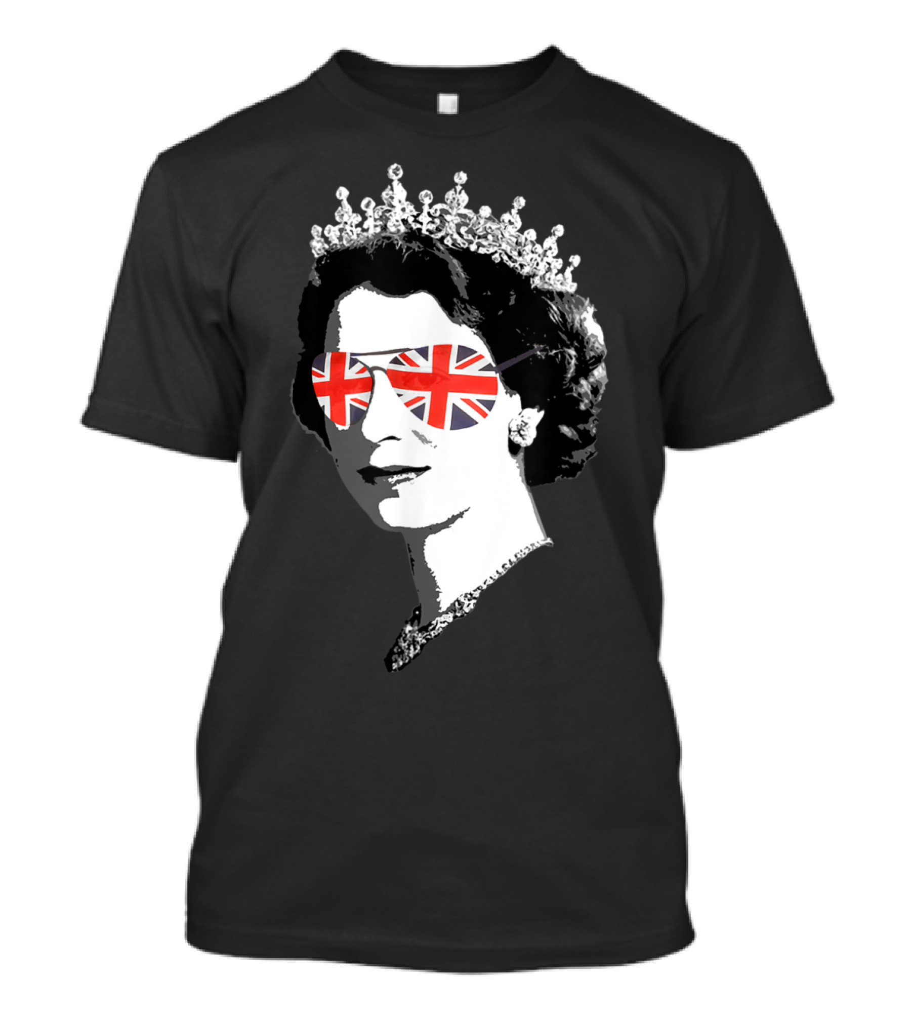 Elizabeth II Union Jack Sunglasses British Crown T-Shirt