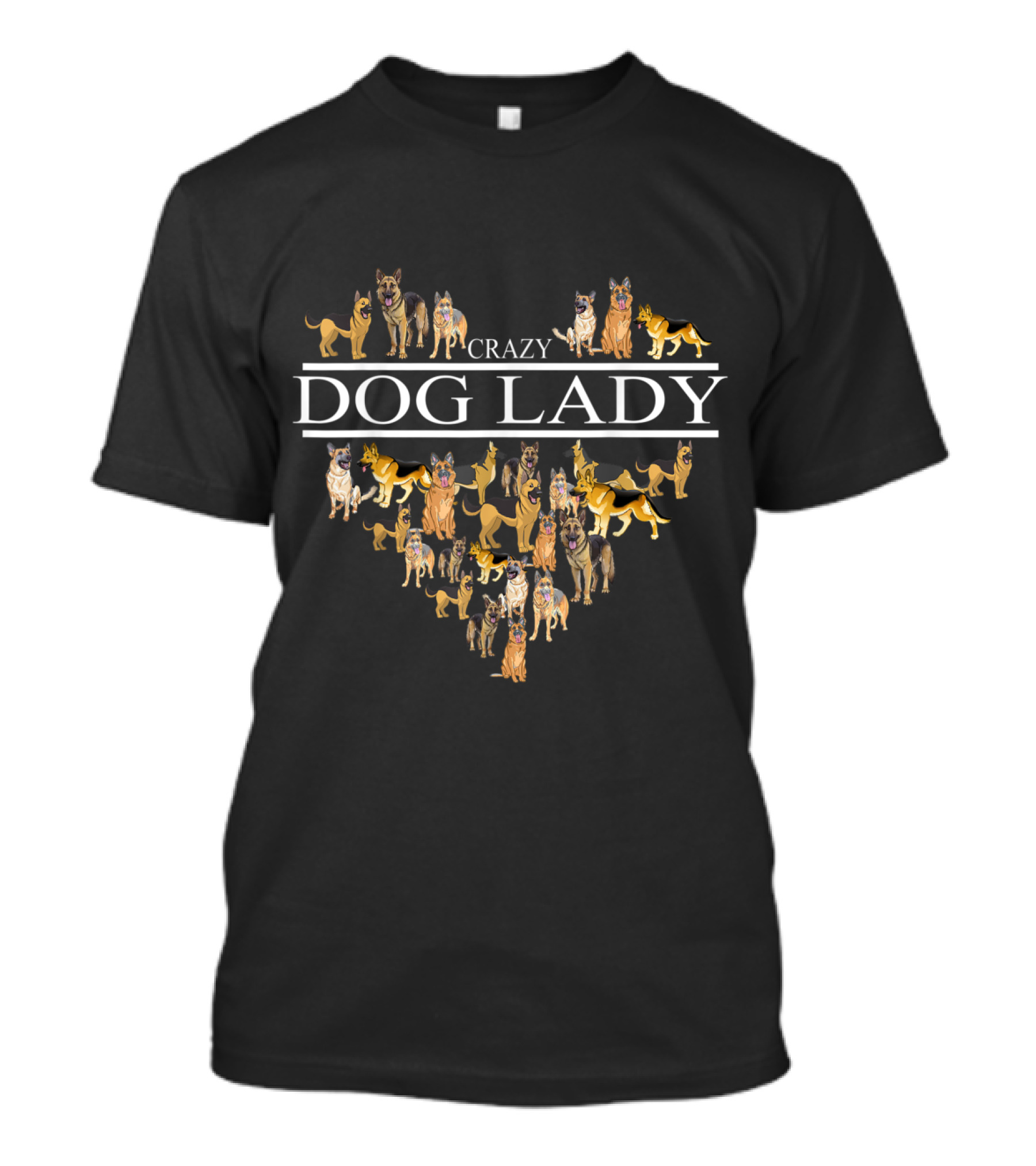 Crazy German Shepherd Dog Lady Heart T-Shirt
