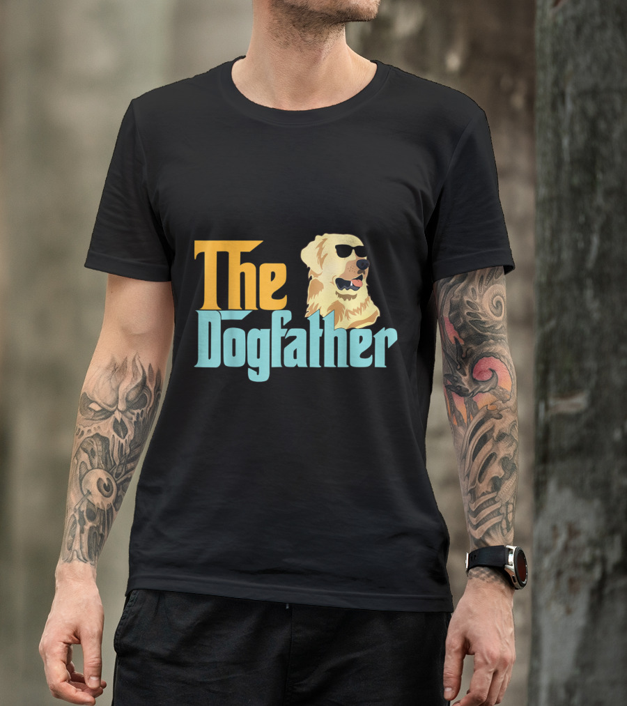 Golden Retriever The Dogfather Sunglasses T-Shirt