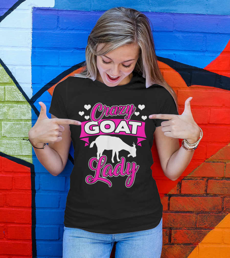 Crazy Goat Lady Heart Design For Goat Moms T-Shirt