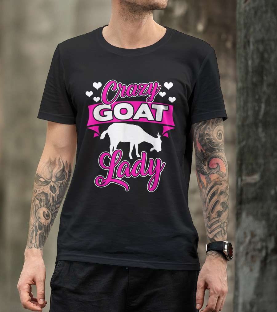 Crazy Goat Lady Heart Design For Goat Moms T-Shirt