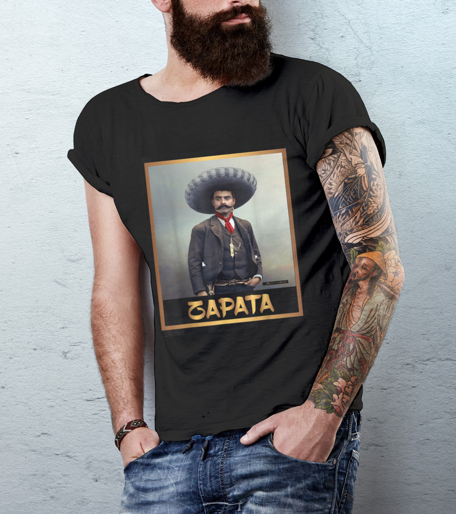 Zapata Gold Iconic Historical Mexican Revolutionary Leader T-Shirt