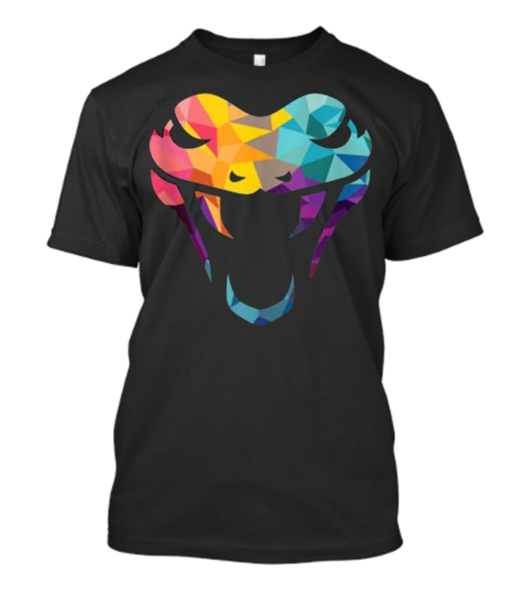 Colorful Rainbow Geometric Snake Head T-Shirt