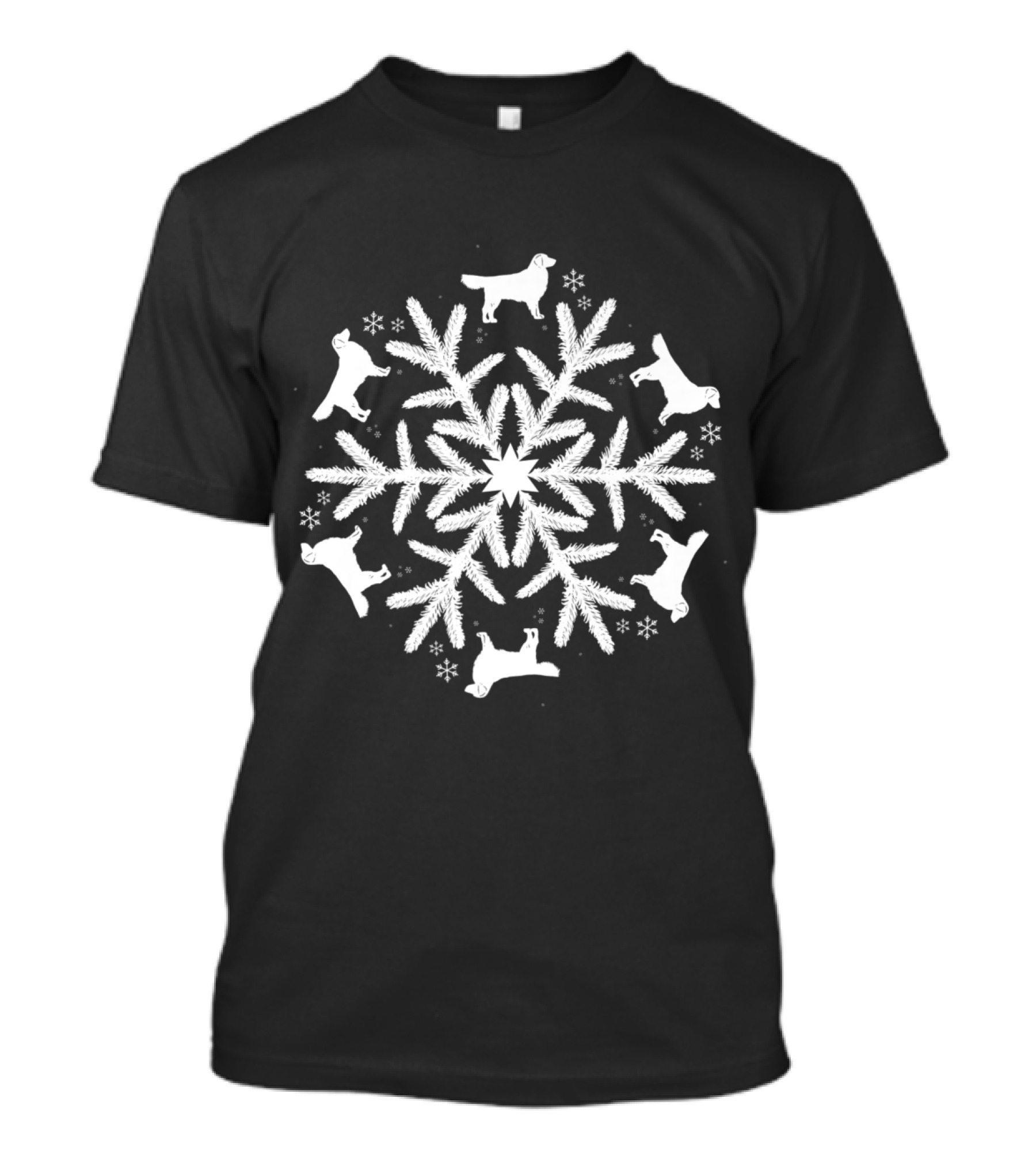 Golden Retriever Christmas Snowflake T-Shirt