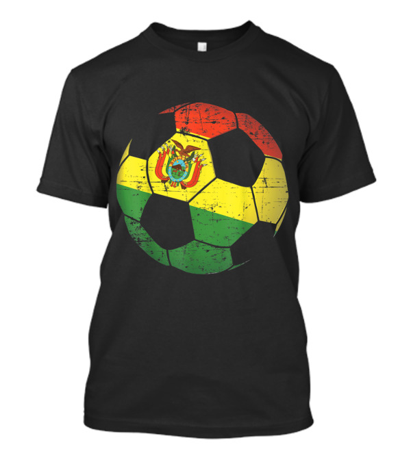 Bolivia Soccer Ball Flag Vintage Distressed Jersey T-Shirt