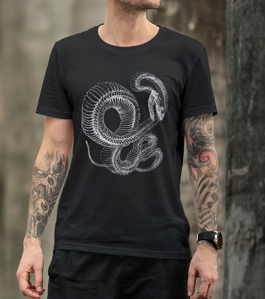 Snake Skeleton Spiral Reptile Anatomy T-Shirt