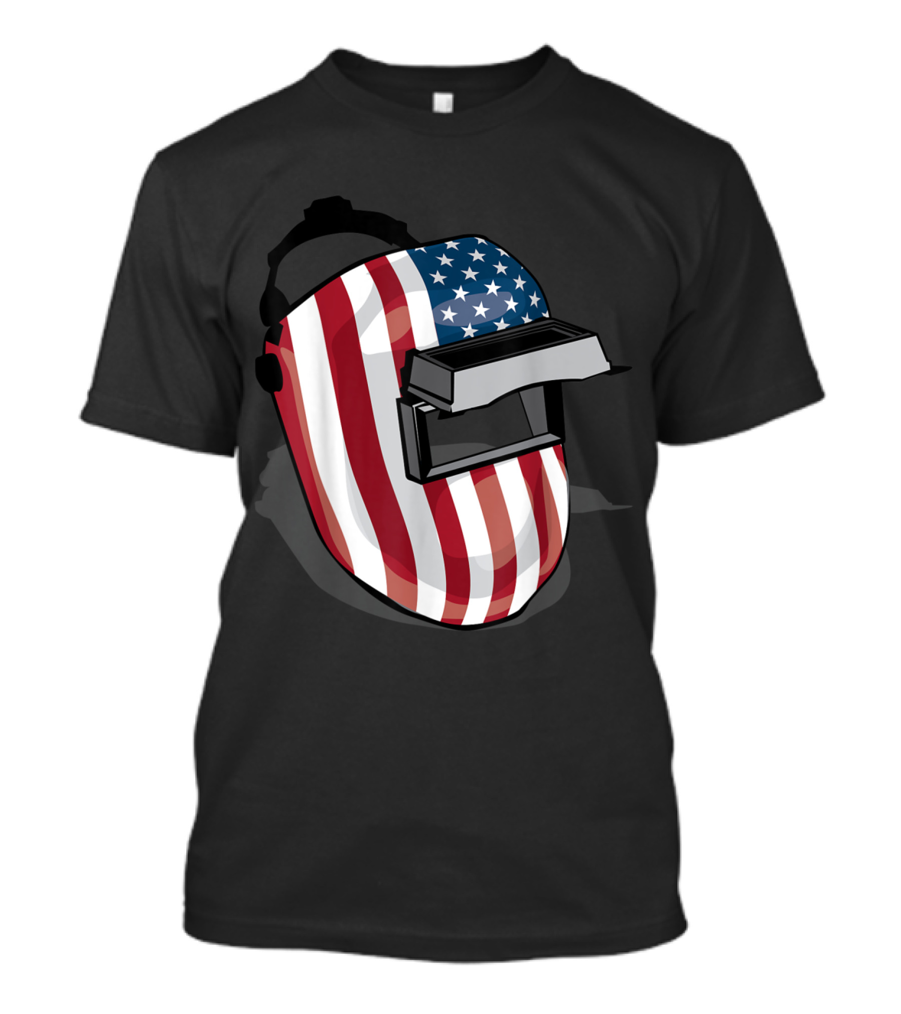 American Flag Pattern Welding Helmet T-Shirt