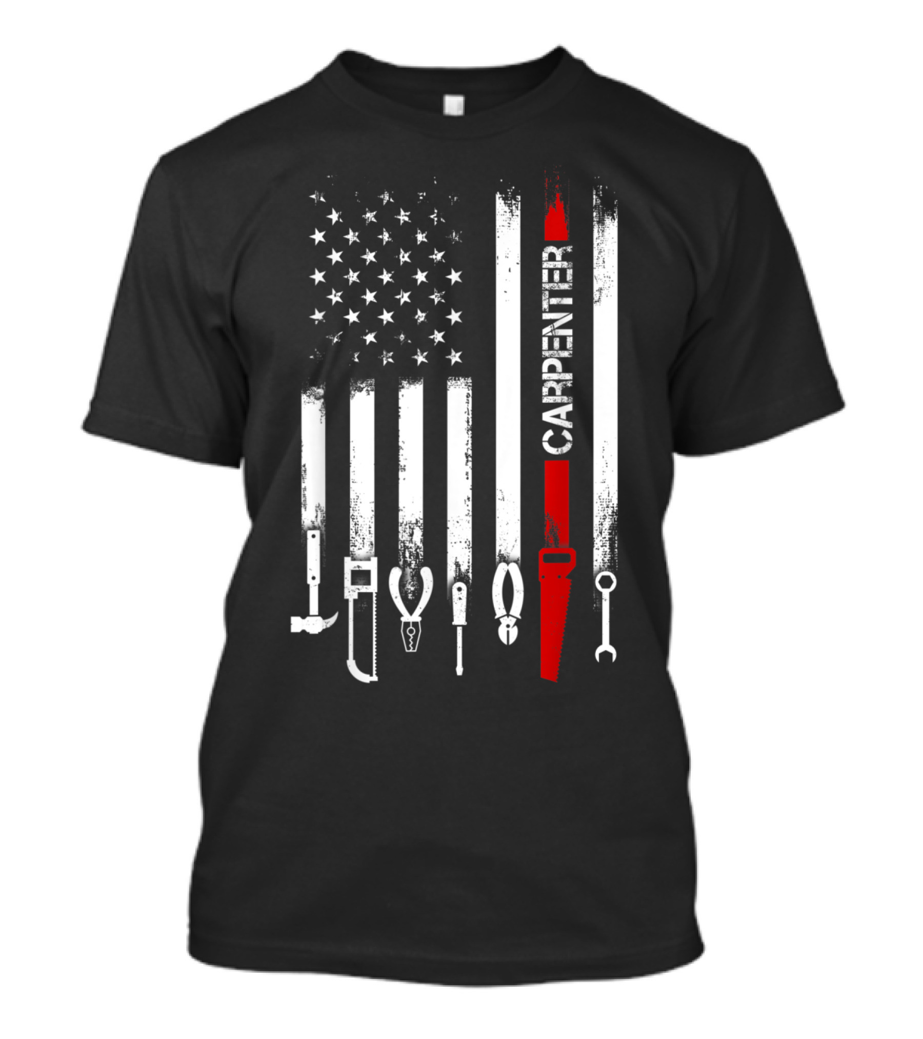 American Flag With Carpenter Tools T-Shirt