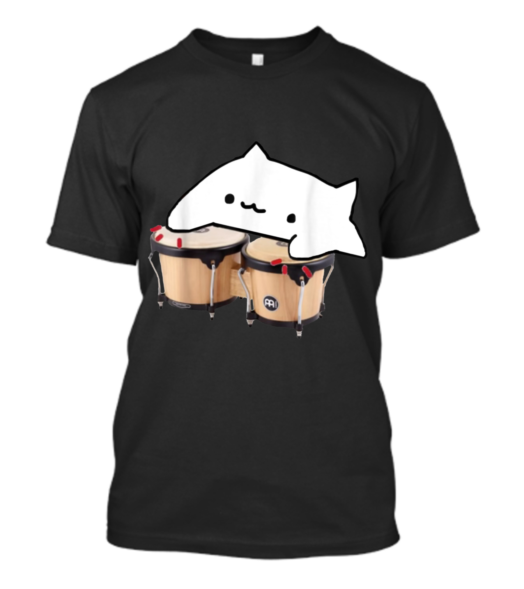 Bongo Cat Adorable Meme With Percussion Instrument Playfulness T-Shirt