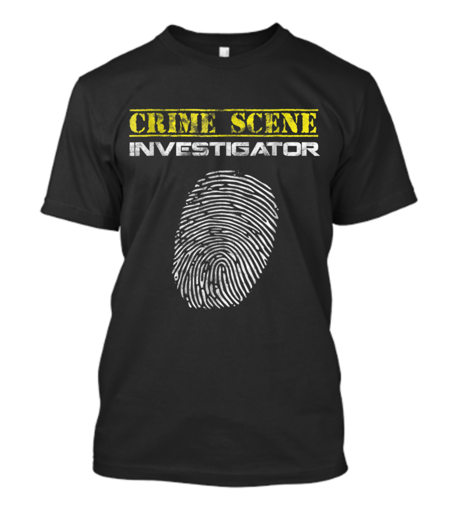 Crime Scene Investigator Fingerprint Graphic Text Featuring Iconic Fingerprint T-Shirt