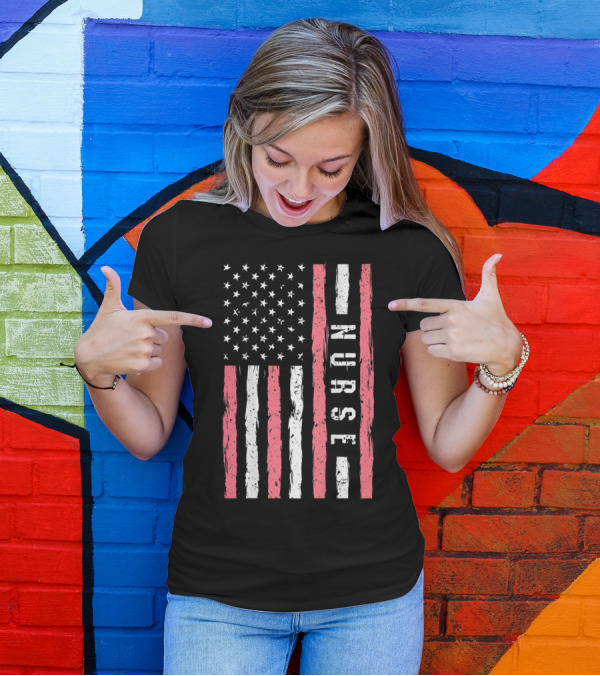 American Flag Vintage Nurse Quote T-Shirt