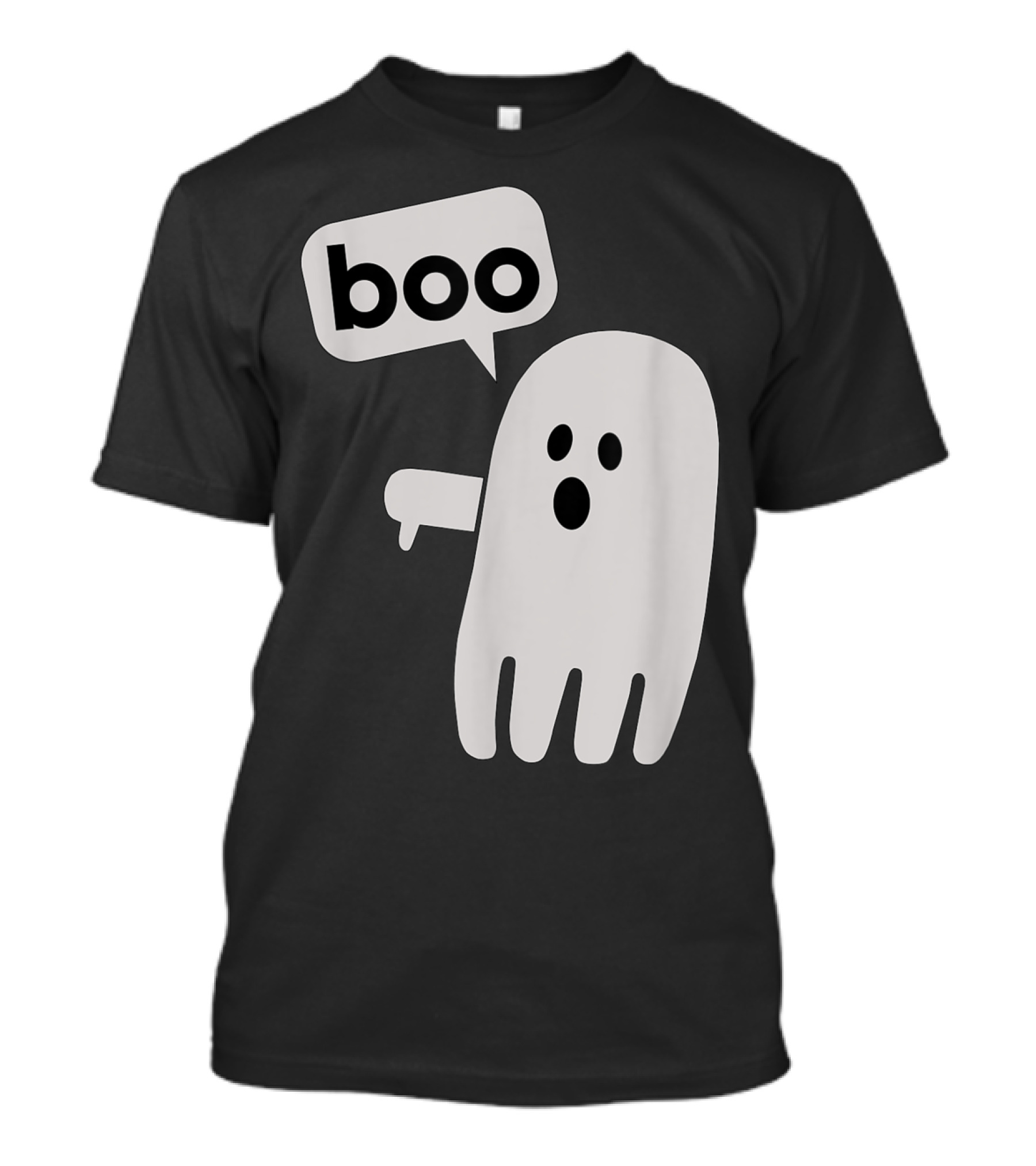 Boo Ghost Speech Bubble Thumbs Down Gesture T-Shirt