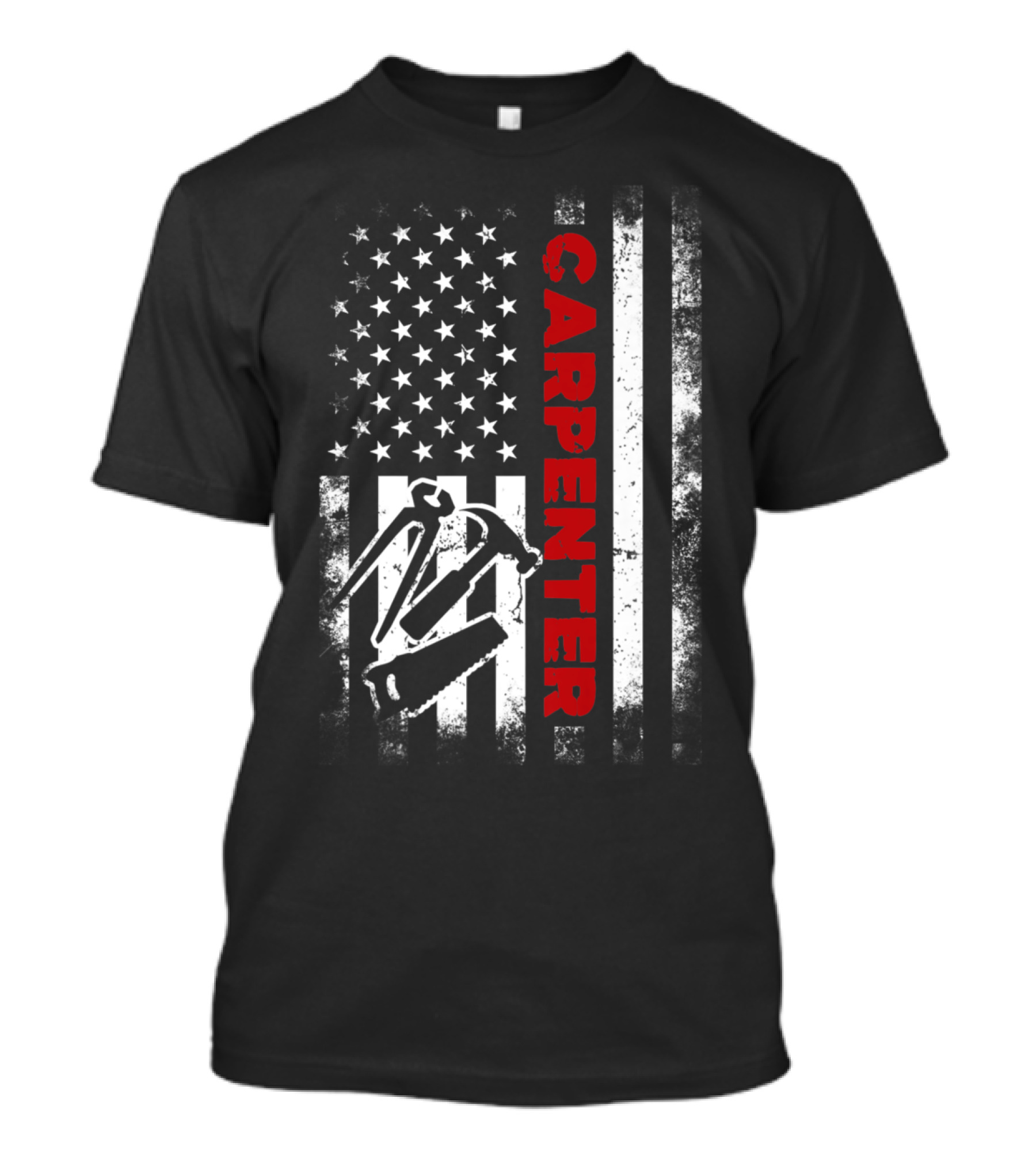 American Flag Carpenter Tools Patriotic 4th Of July T-Shirt