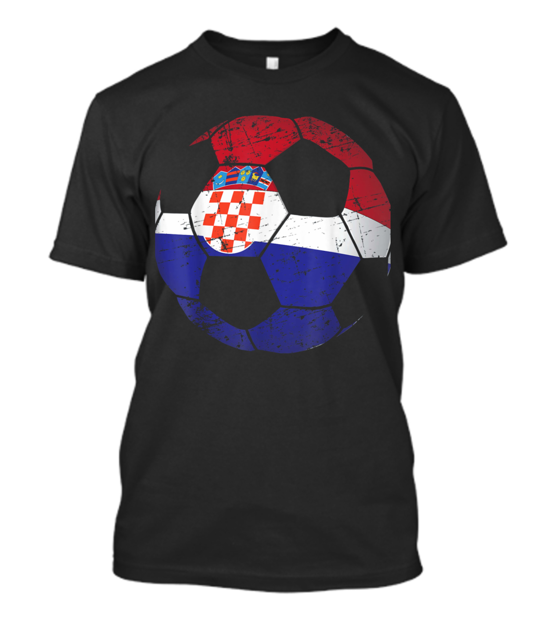 Croatia National Soccer Ball Emblem Flag T-Shirt