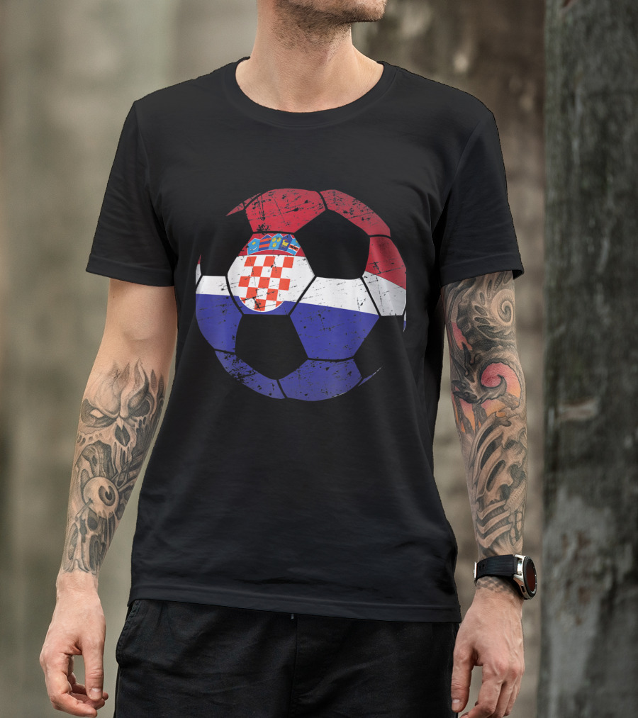 Croatia National Soccer Ball Emblem Flag T-Shirt