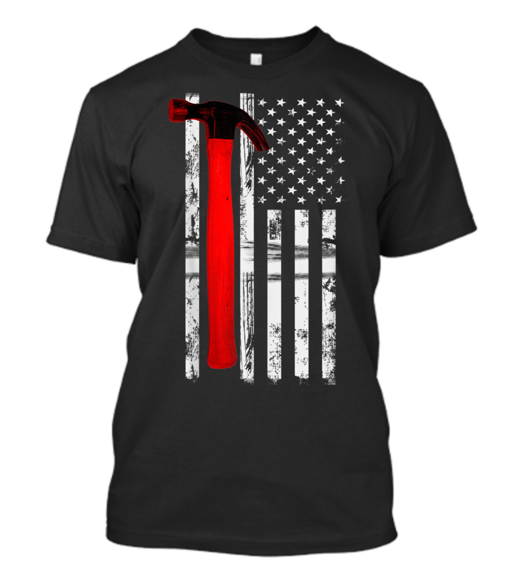 Worn American Flag With Red Hammer T-Shirt