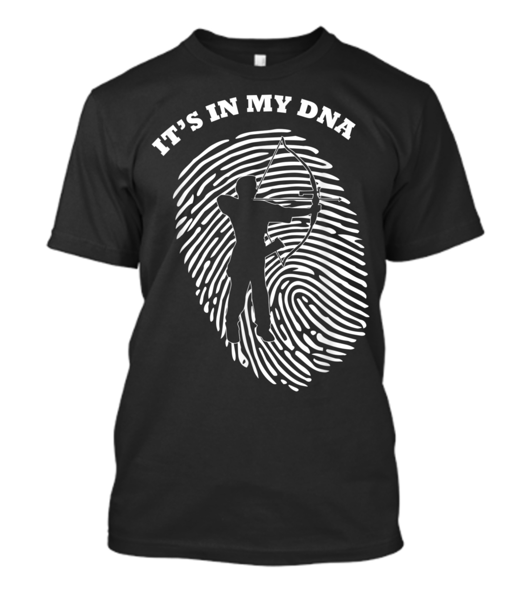 It's In My DNA Archery Player Silhouette With Fingerprint Background T-Shirt