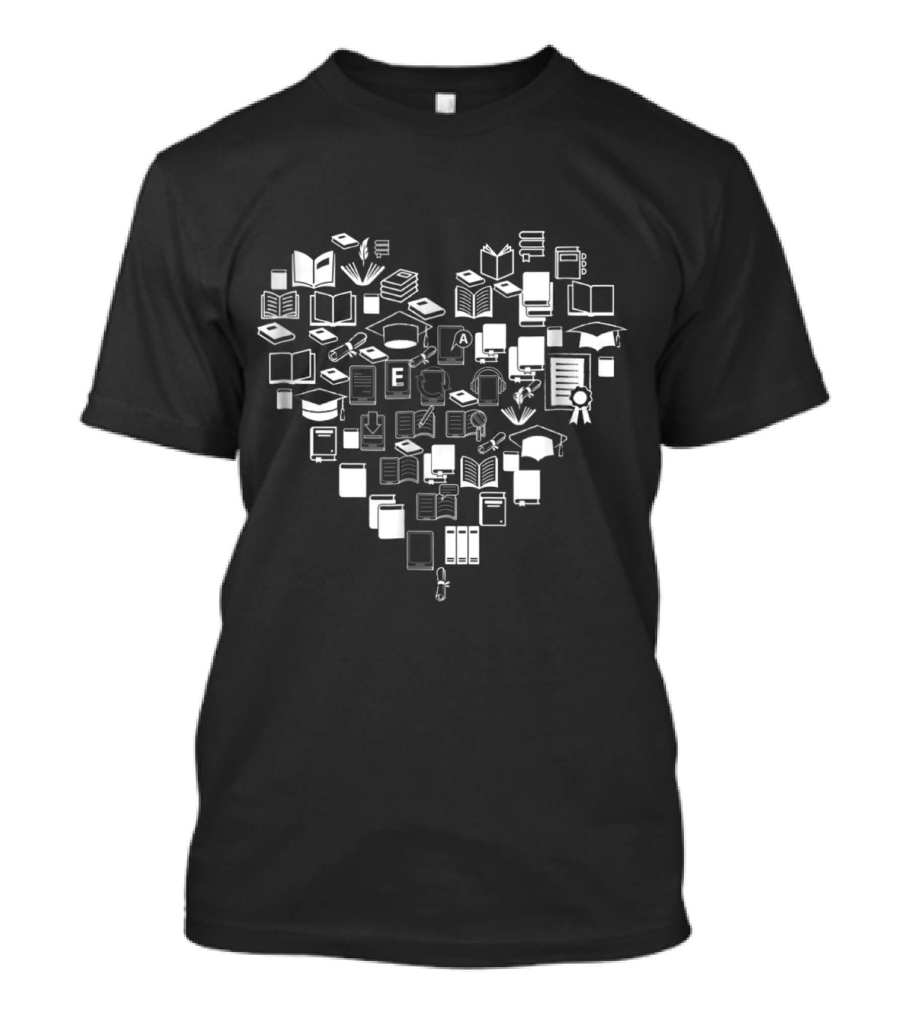 Heart Shaped Book Icons For Book Lovers Readi T-Shirt
