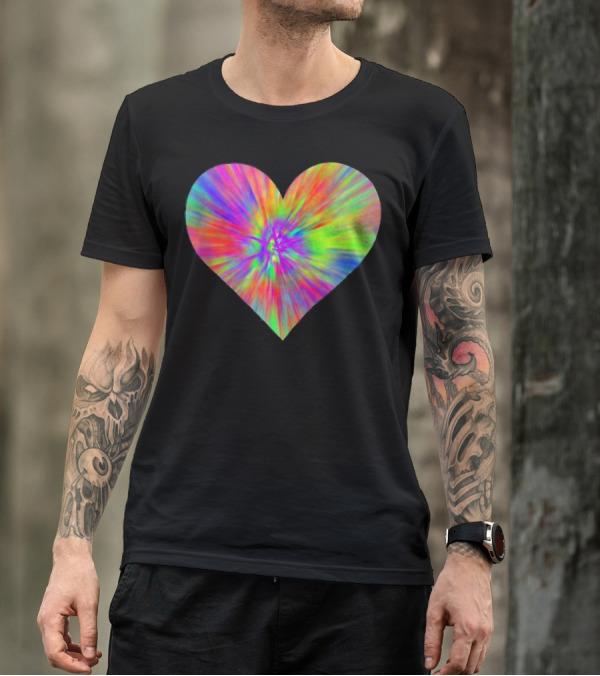 Tie Dye Colorful Heart Peace Cute T-Shirt