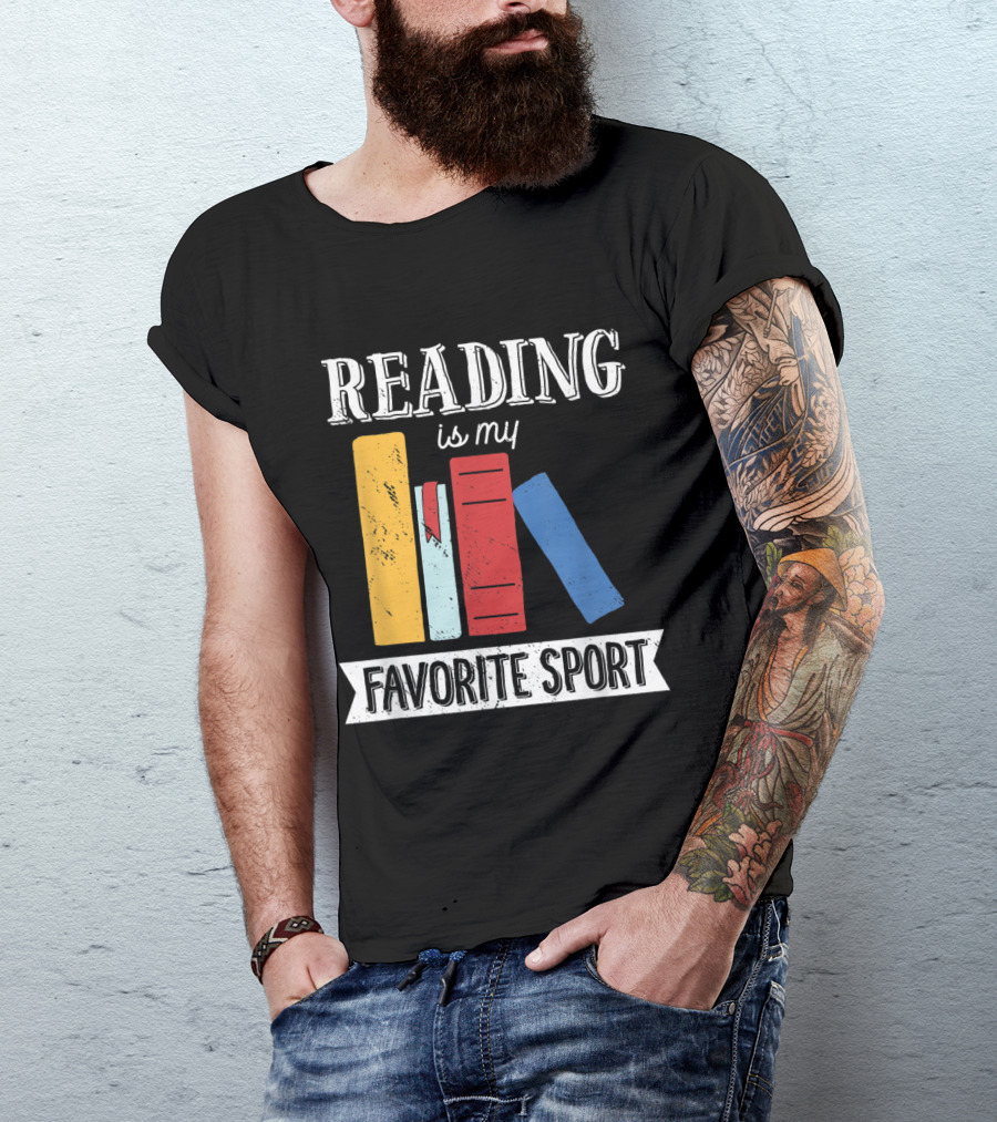 Reading Is My Favorite Sport Book Stack T-Shirt
