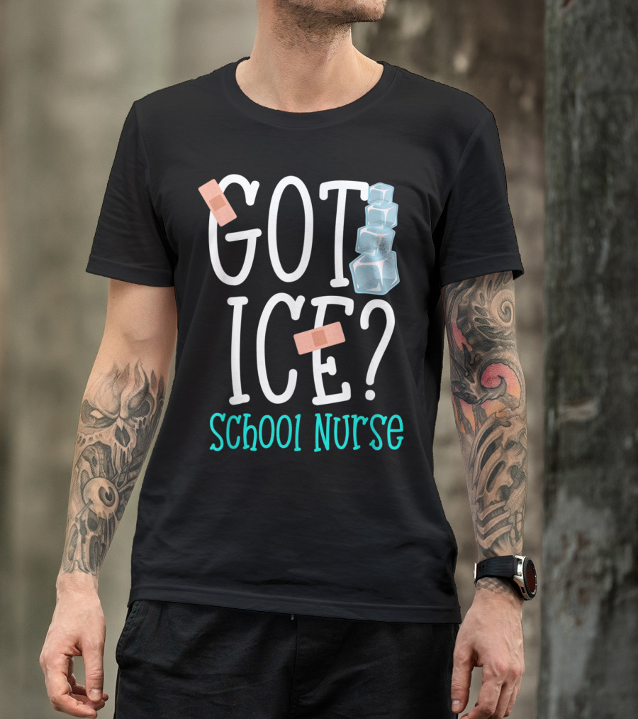 Got Ice? Playful School Nurse Humor With Bandages And Ice Cubes T-Shirt