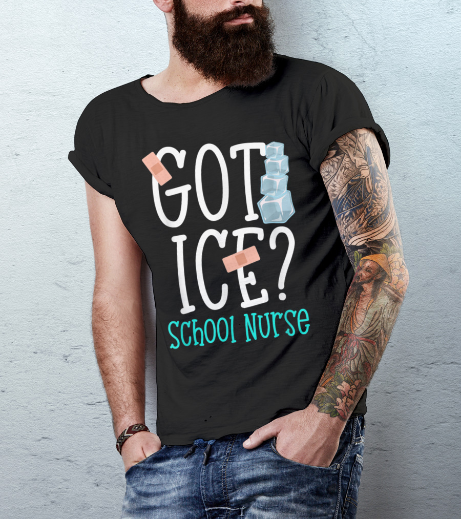 Got Ice? Playful School Nurse Humor With Bandages And Ice Cubes T-Shirt
