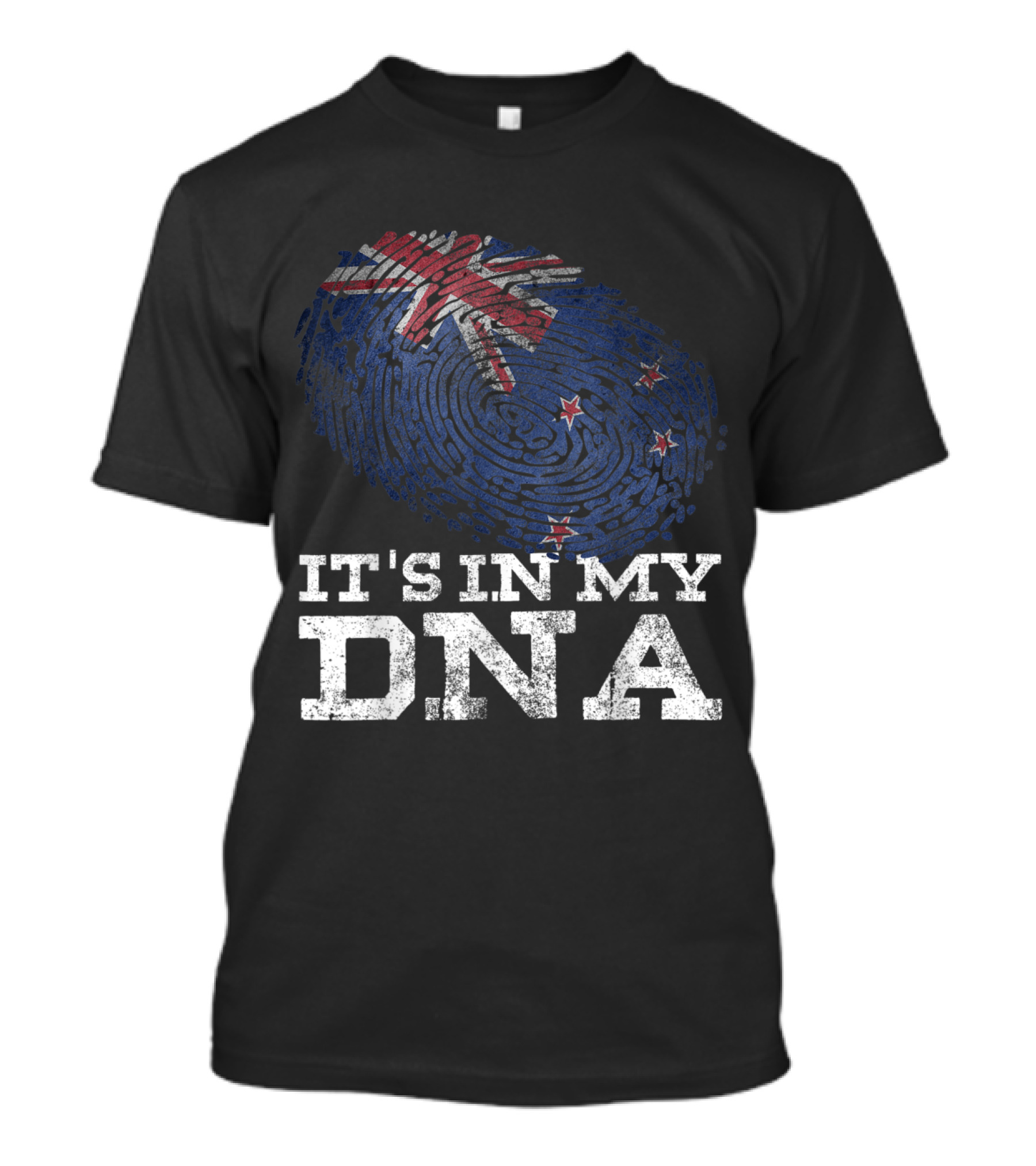 It's In My DNA New Zealand Kiwi Flag Fingerprint T-Shirt