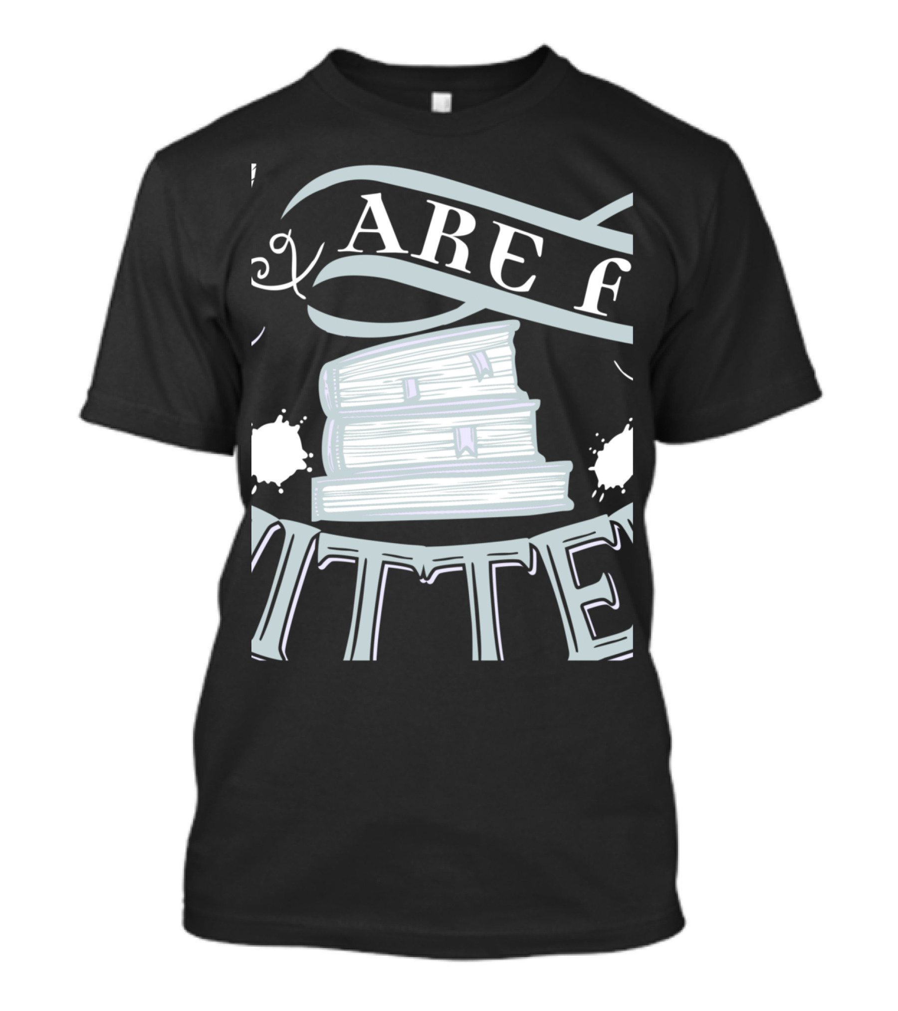 Bookmarks Are For Quitters With Books Stack And Quirky Ribbon T-Shirt