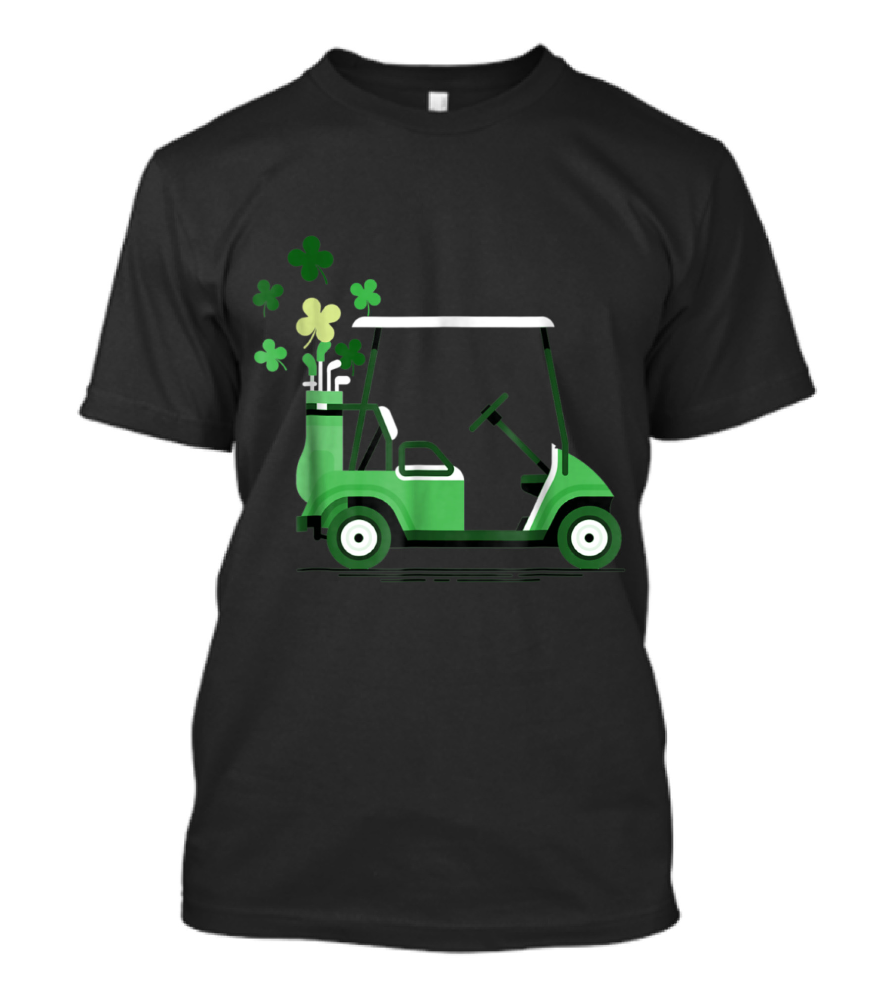 Golf Cart Happy Green Shamrock Luck T-Shirt