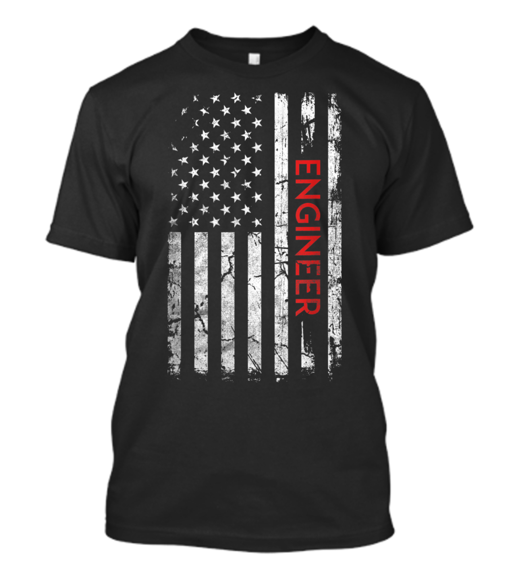 Engineer American Flag With Patriotic T-Shirt