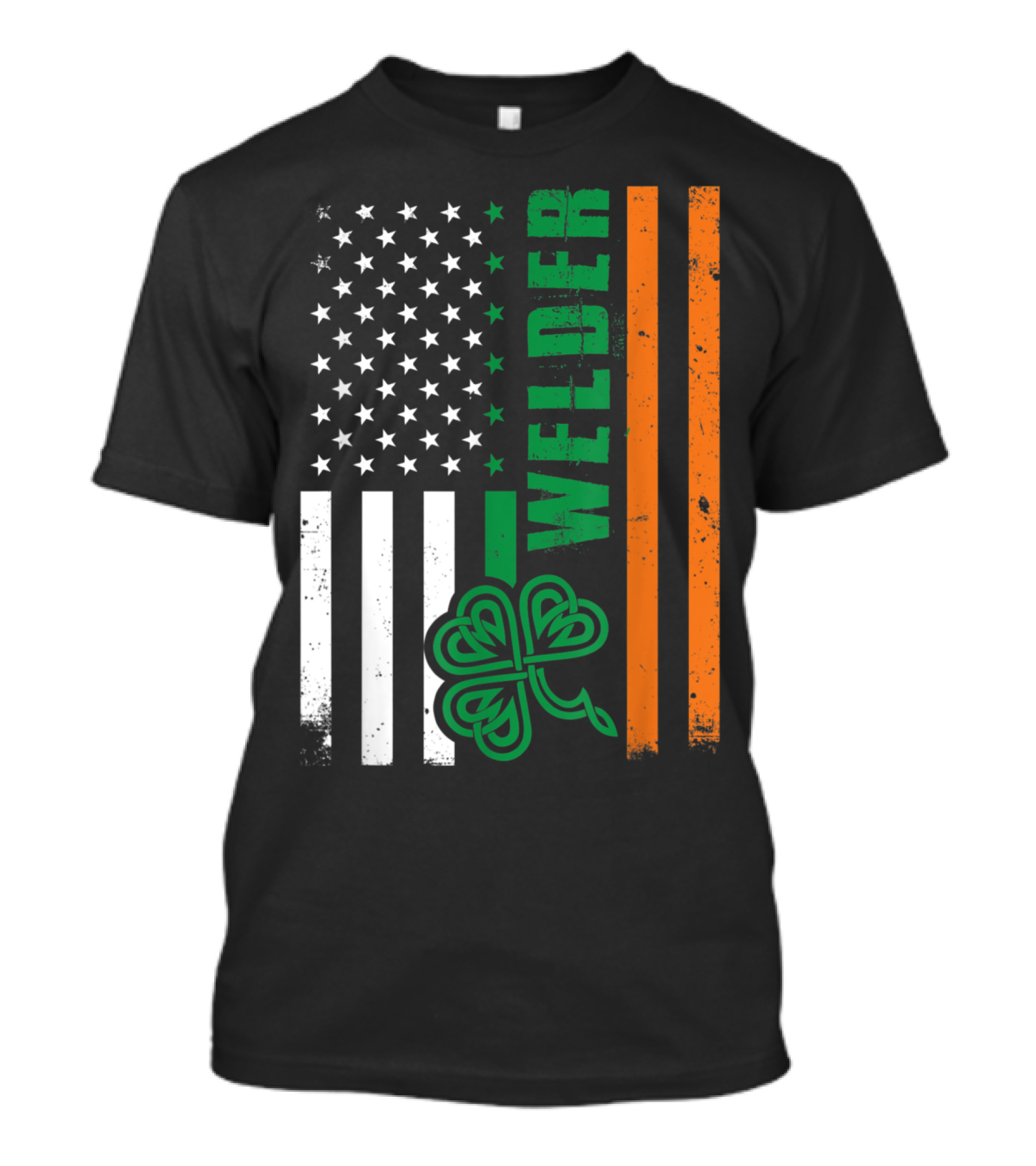 Welder American Ireland Flag With Shamrock T-Shirt