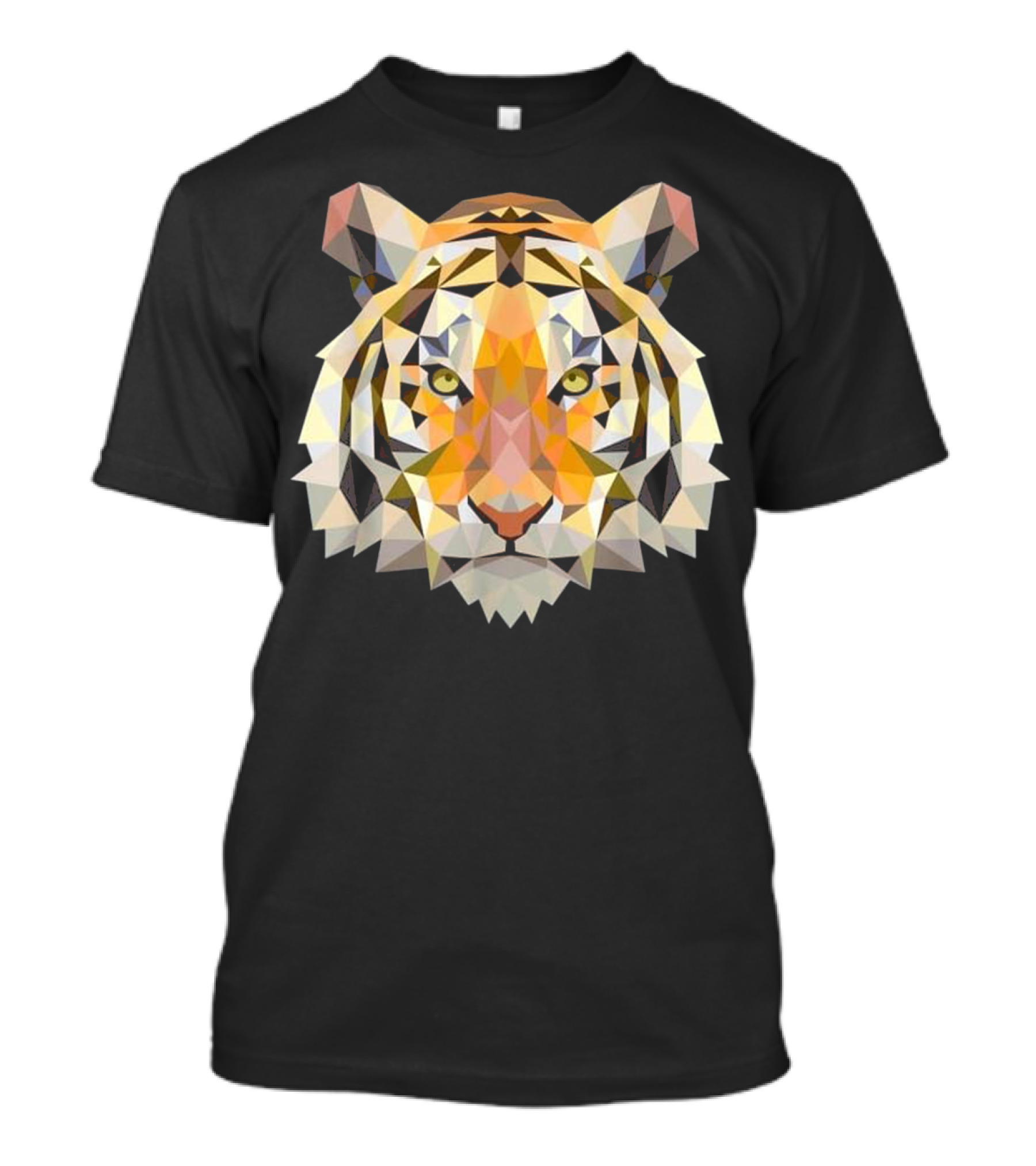 Tiger Orange Geometric Tiger Face T-Shirt