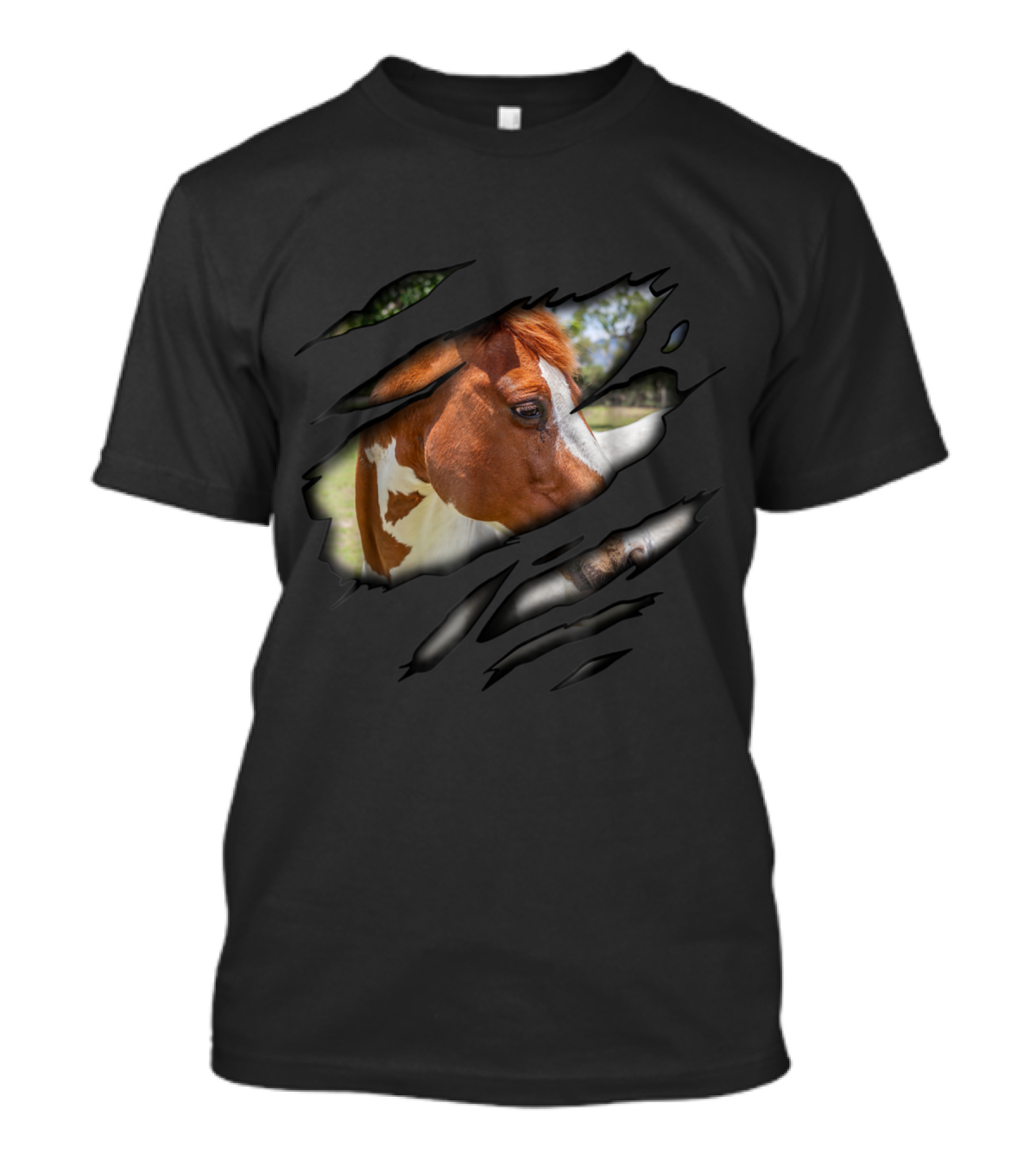 American Paint Horse Through Torn Edges T-Shirt